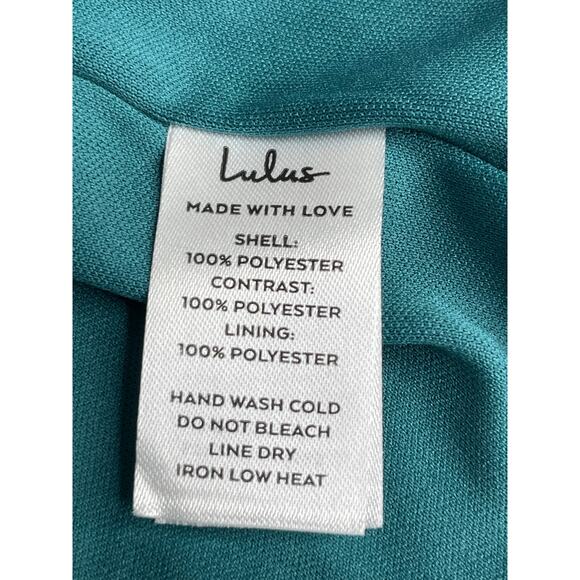 Lulus Dazzling Spectacle Teal and Silver Sequin Mini Dress Tie-Strap size S New - Picture 10 of 11